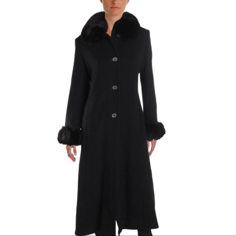 Marvin Richards Black Winter Fox Fur Coat Small
